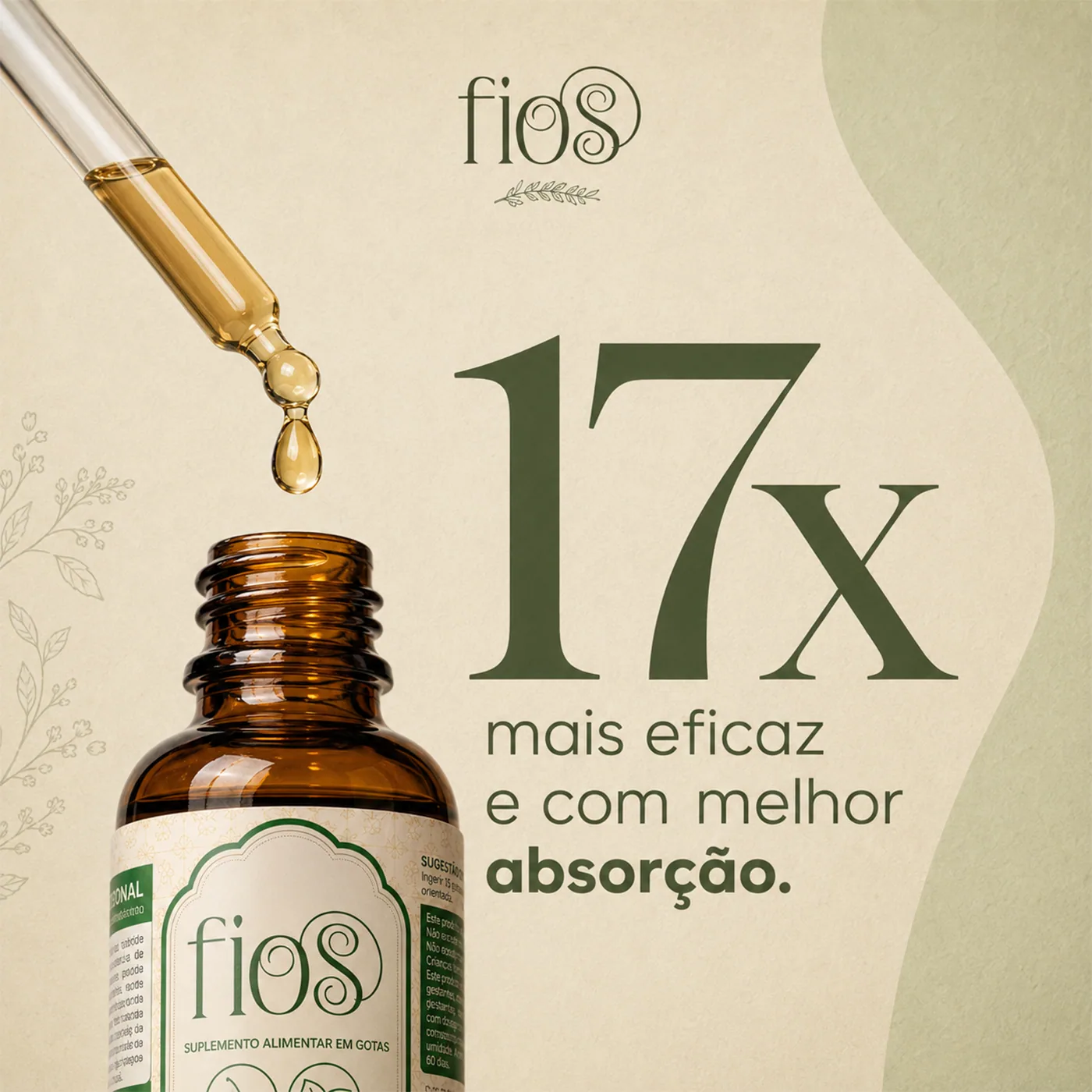 Gota caindo do frasco aberto: 17x mais eficaz e com melhor absorção
